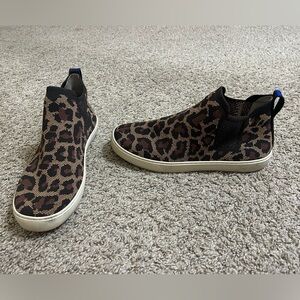 Rothy's The Chelsea Wildcat Jacquard Knit Ankle Boot Size 11 SlipOn Animal Print